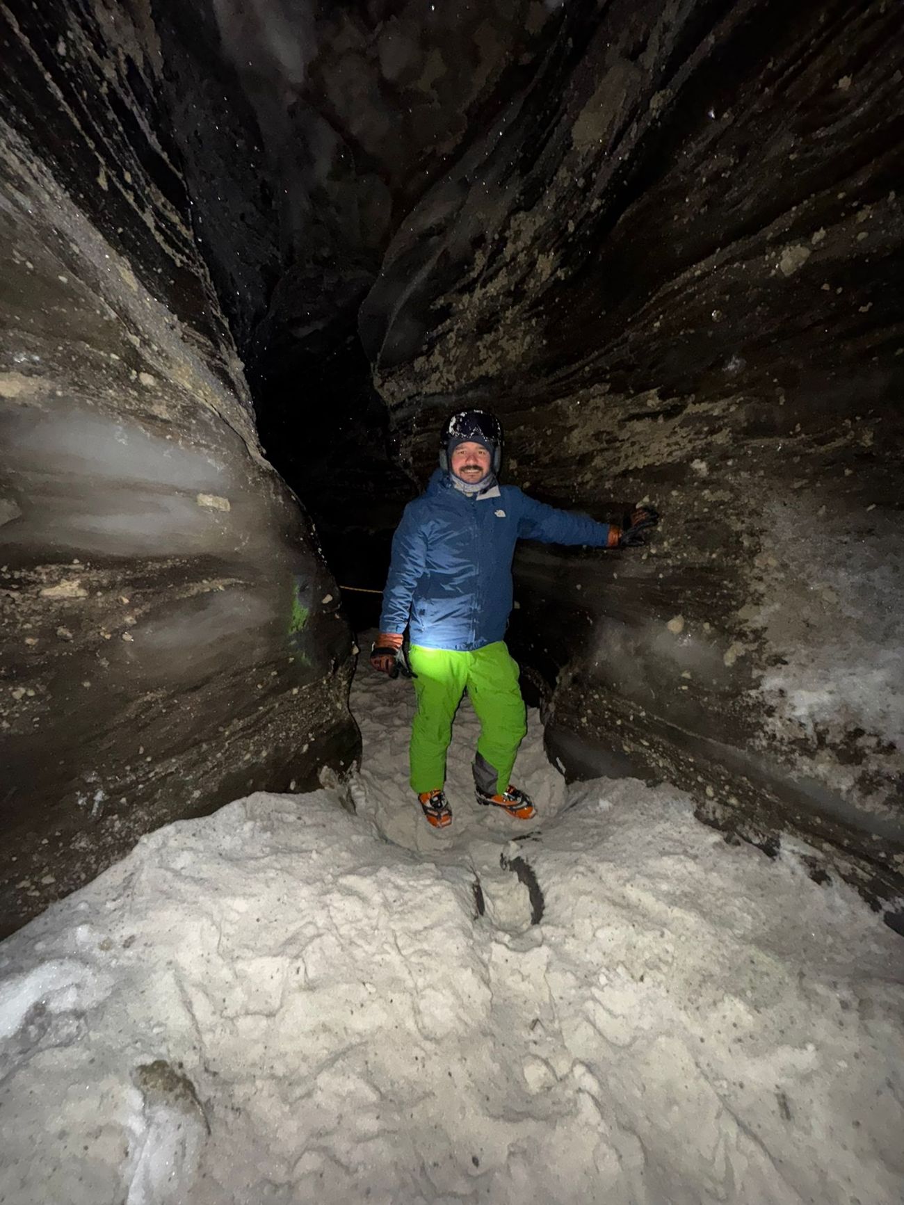 Exploring an ice cave